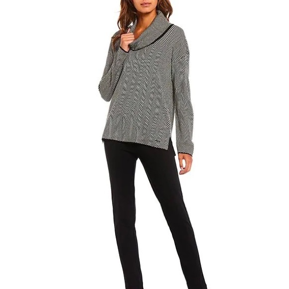 Calvin Klein Cowl Neck Long Sleeve Herringbone Pullover Sweater - Picture 3 of 9
